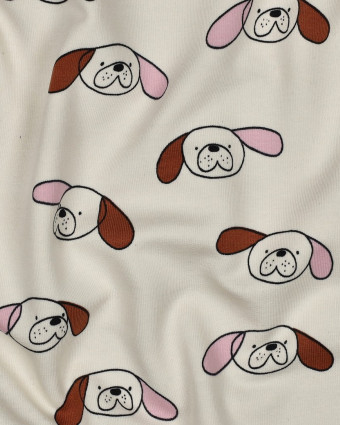 French Terry Dogs Rose et Cacao Jennifer Bouron - Mercerine