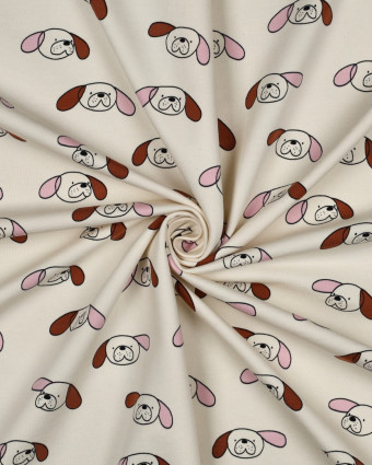 French Terry Dogs Rose et Cacao Jennifer Bouron - Mercerine