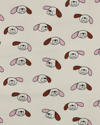 French Terry Dogs Rose et Cacao Jennifer Bouron - Mercerine