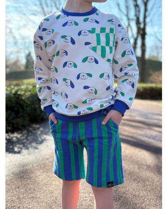French Terry DogsBleu et Vert Jennifer Bouron - Mercerine