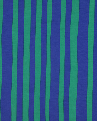 French Terry Bleu et Vert à  Rayures Jennifer Bouron - Mercerine