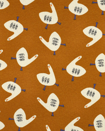 Jersey Mini Côtelé Oie Caramel Jennifer Bouron - Mercerine