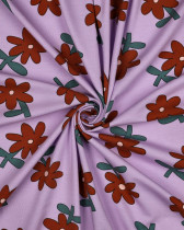Jersey de Coton Fleurs Lavande et Cacao Jennifer Bouron