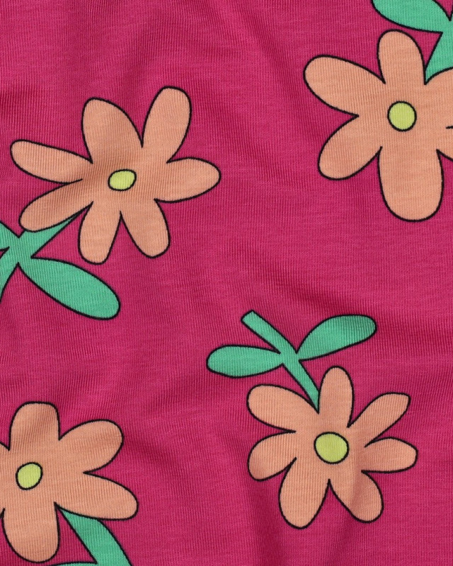 Jersey de Coton Fleurs Rose et Pêche Jennifer Bouron - Mercerine