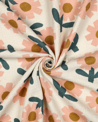 Double Gaze Flower Pêche Jennifer Bouron - Mercerine