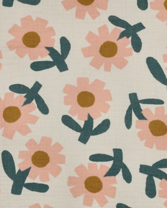 Double Gaze Flower Pêche Jennifer Bouron - Mercerine