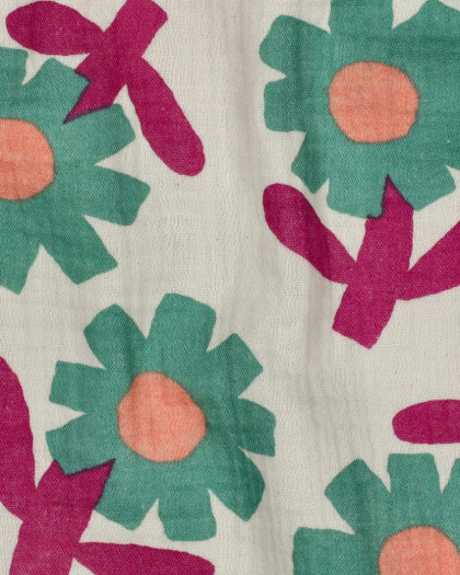 Double Gaze Flower Vert Jennifer Bouron - Mercerine