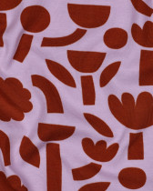 Jersey de Coton Flowers Lavande et Cacao Jennifer Bouron