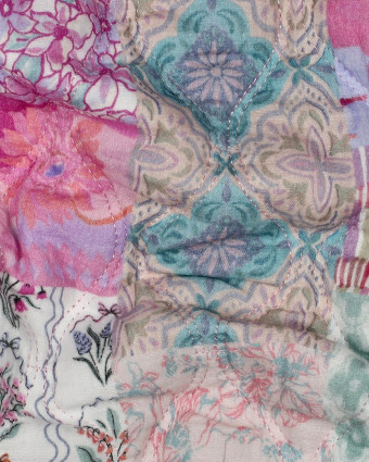 Matelassé Double Gaze Patchwork Fleuri Roser - Mercerine