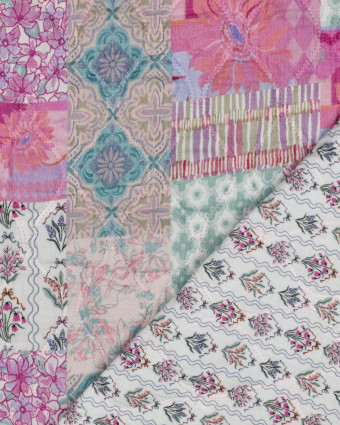 Matelassé Double Gaze Patchwork Fleuri Roser - Mercerine