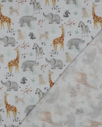 Double Gaze Blanche Motif Safari - Mercerine