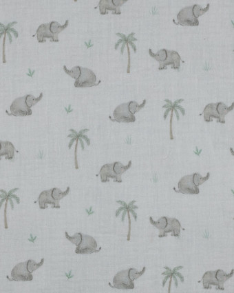 Double Gaze Blanche Petit Elephant - Mercerine
