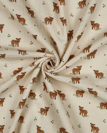 Gaze de Coton Ecru Petite Vache - Mercerine