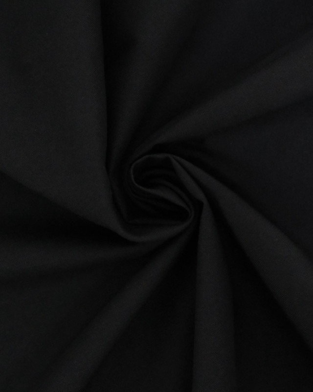 Toile de Coton Sanforisée Noire  - Mercerine