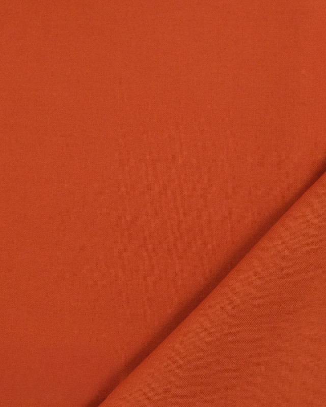Toile de Coton Sanforisée Vermillon   - Mercerine