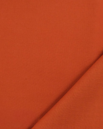 Toile de Coton Sanforisée Vermillon   - Mercerine