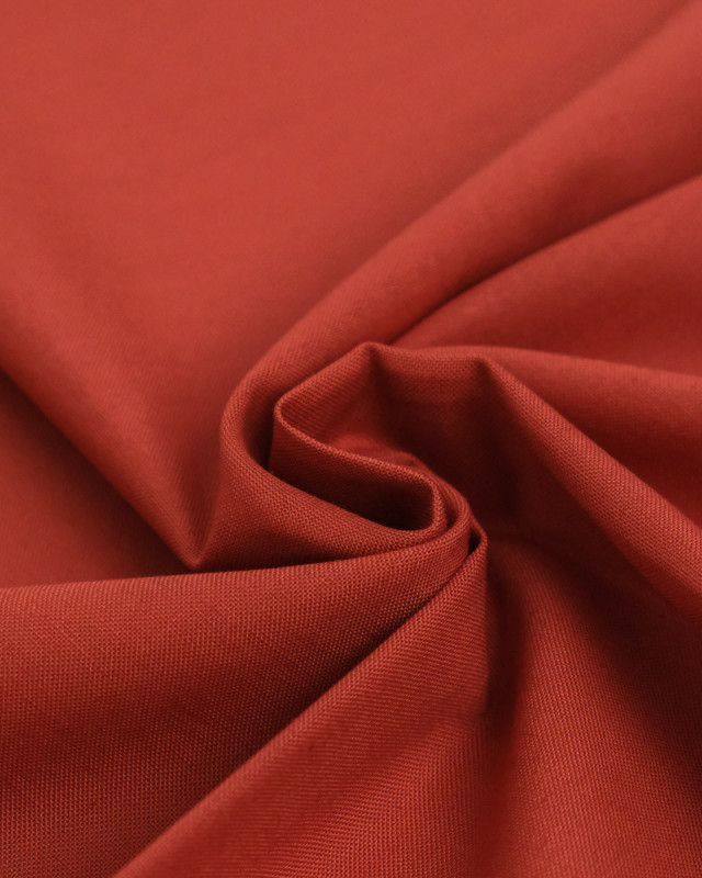 Toile de Coton Sanforisée Terracotta   - Mercerine