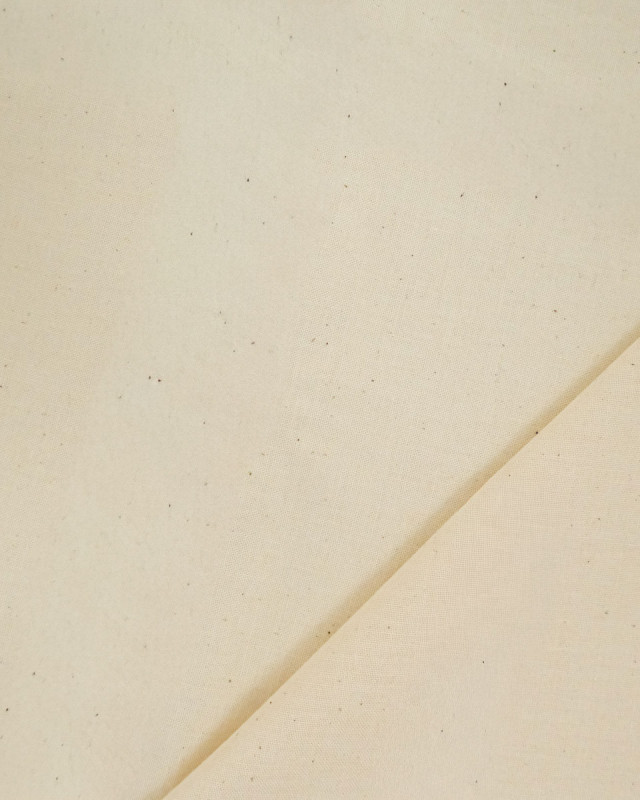 Toile de Coton Sanforisée Ecru Moucheté   - Mercerine