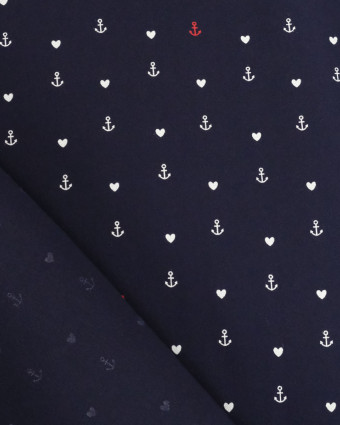 Viscose Imprimée Motif Marin - Mercerine