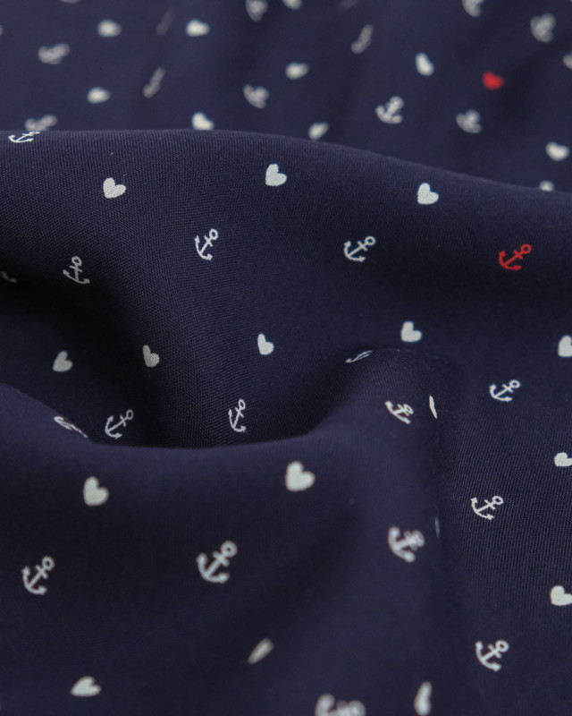 Viscose Imprimée Motif Marin - Mercerine