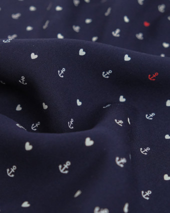 Viscose Imprimée Motif Marin - Mercerine