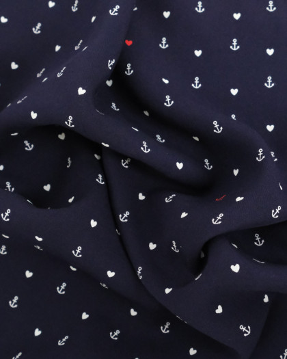 Viscose Imprimée Motif Marin - Mercerine