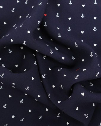 Viscose Imprimée Motif Marin - Mercerine