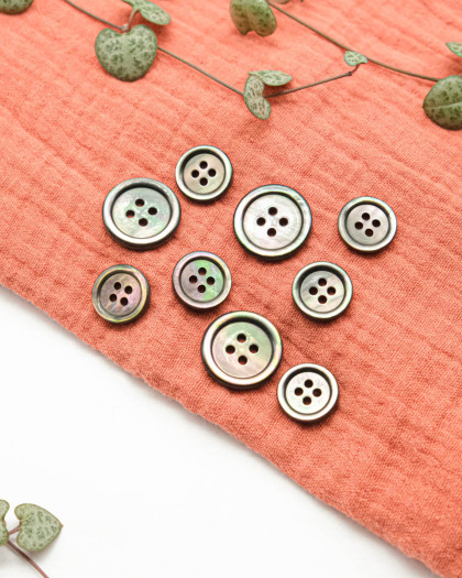 Bouton Nacre Tahiti Bourrelet - Mercerine