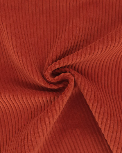 Velours Côtelé Ameublement Belém Terracotta - Mercerine