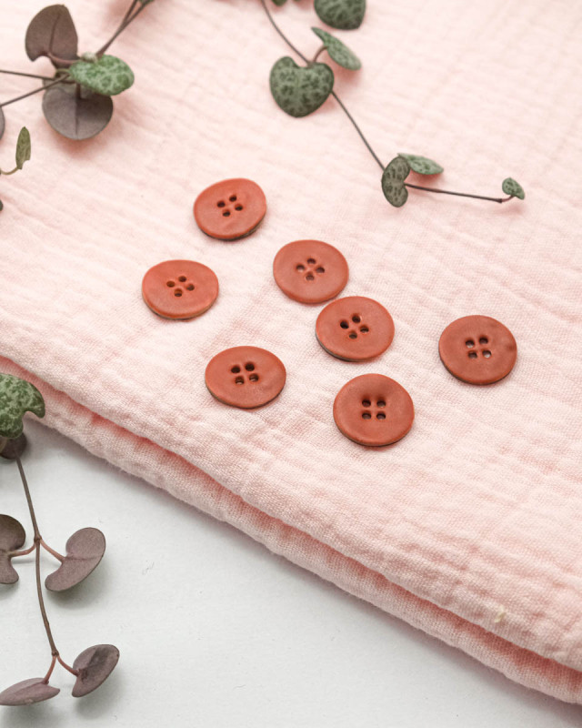 Bouton Nacre Ayoka à Email Mat Terracotta - Mercerine
