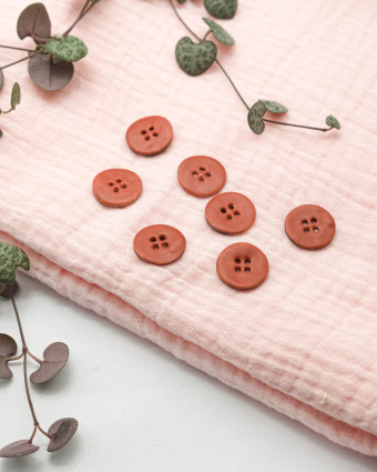 Bouton Nacre Ayoka à Email Mat Terracotta - Mercerine