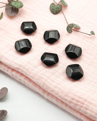 Bouton Biseauté 2 trous Noir - Mercerine