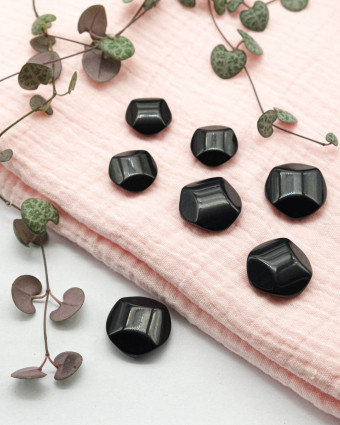 Bouton Biseauté 2 trous Noir - Mercerine