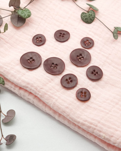 Bouton Nacre Ayoka Mat Bordeaux - Mercerine