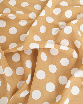Tissu Crêpe Gros Pois Beige - Mercerine