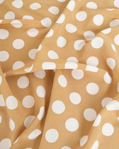 Tissu Crêpe Gros Pois Beige
