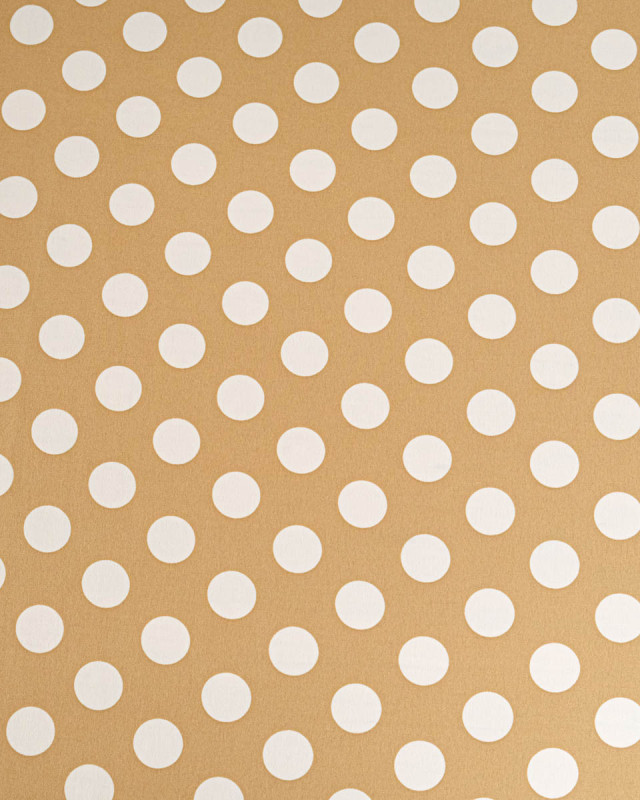 Tissu Crêpe Gros Pois Beige - Mercerine