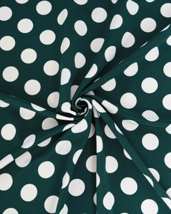 Tissu Crêpe Gros Pois Vert Bouteille Tissu Crêpe Gros Pois Vert Bouteille - Mercerine
