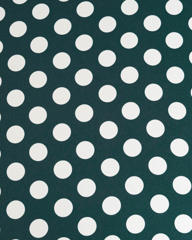 Tissu Crêpe Gros Pois Vert Bouteille Tissu Crêpe Gros Pois Vert Bouteille - Mercerine