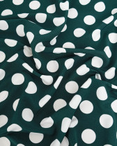 Tissu Crêpe Gros Pois Vert Bouteille