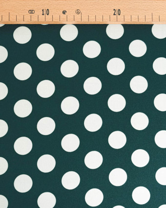 Tissu Crêpe Gros Pois Vert Bouteille Tissu Crêpe Gros Pois Vert Bouteille - Mercerine