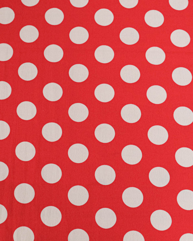 Tissu Crêpe Gros Pois Rouge Tissu Crêpe Gros Pois Rouge - Mercerine