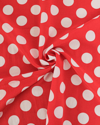 Tissu Crêpe Gros Pois Rouge Tissu Crêpe Gros Pois Rouge - Mercerine