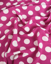 Tissu Crêpe Gros Pois Violet