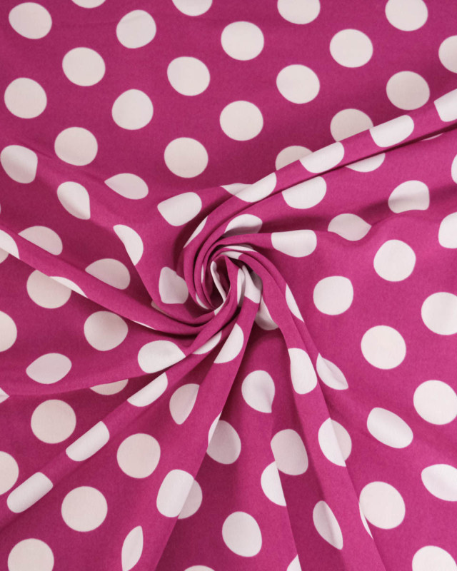 Tissu Crêpe Gros Pois Violet Tissu Crêpe Gros Pois Violet - Mercerine