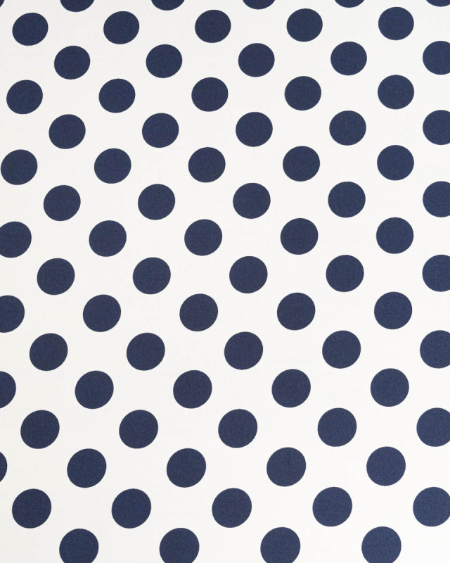 Tissu Crêpe Gros Pois Bleu Marine Tissu Crêpe Gros Pois Bleu Marine - Mercerine