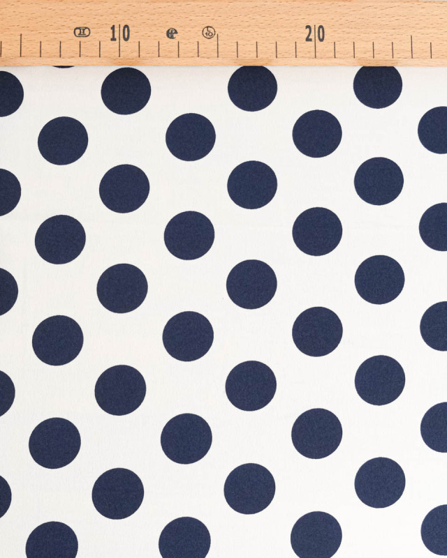Tissu Crêpe Gros Pois Bleu Marine Tissu Crêpe Gros Pois Bleu Marine - Mercerine