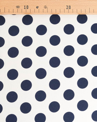 Tissu Crêpe Gros Pois Bleu Marine Tissu Crêpe Gros Pois Bleu Marine - Mercerine