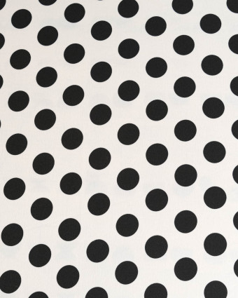 Tissu Crêpe Gros Pois Blanc et Noir Tissu Crêpe Gros Pois Noir et Blanc - Mercerine