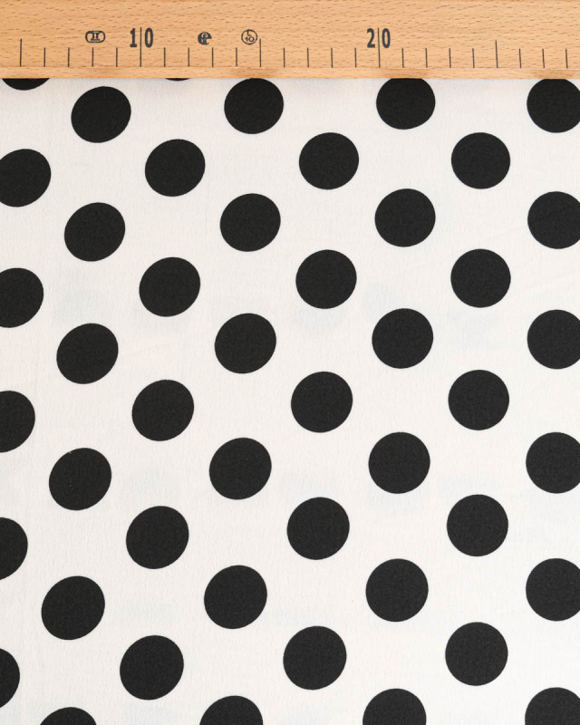 Tissu Crêpe Gros Pois Blanc et Noir Tissu Crêpe Gros Pois Noir et Blanc - Mercerine